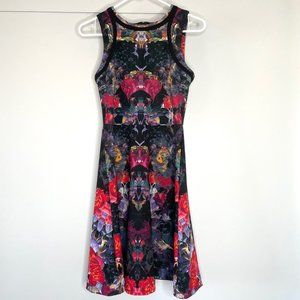 NICOLE MILLER SCUBA MATERIAL MINI DRESS XS